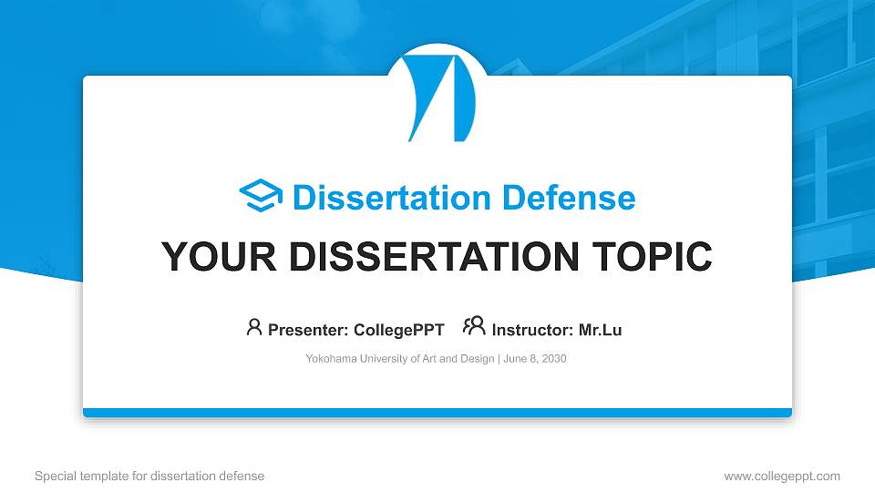 Yokohama University of Art and Design Graduation Thesis Defense PPT Template16:9 ratio PPT effect preview image