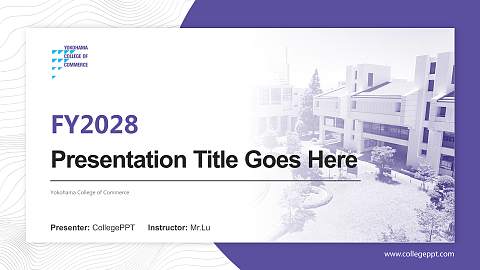 Yokohama College of Commerce Academic Presentation/Research Findings Report PPT Template