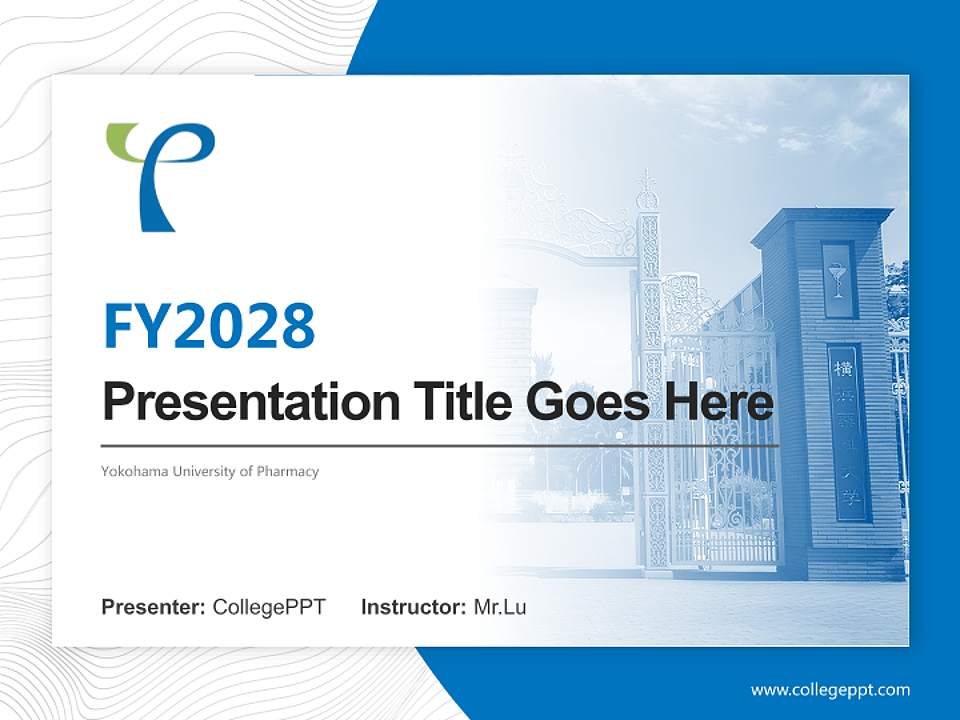 Yokohama University of Pharmacy Academic Presentation/Research Findings Report PPT Template4:3 ratio PPT effect preview image5