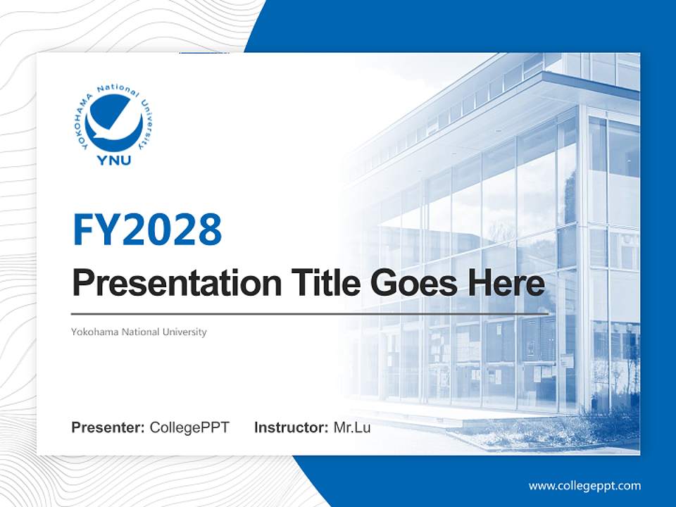 Yokohama National University Academic Presentation/Research Findings Report PPT Template4:3 ratio PPT effect preview image5