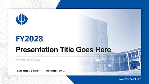 Yamanashi Prefectural University Academic Presentation/Research Findings Report PPT Template