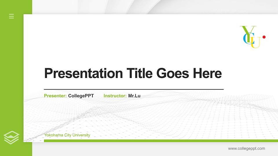 Yokohama City University Thesis Proposal/Graduation Defense PPT Template16:9 ratio PPT effect preview image