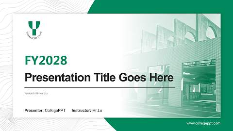 Yokkaichi University Academic Presentation/Research Findings Report PPT Template