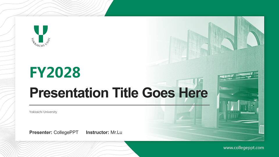 Yokkaichi University Academic Presentation/Research Findings Report PPT Template16:9 ratio PPT effect preview image