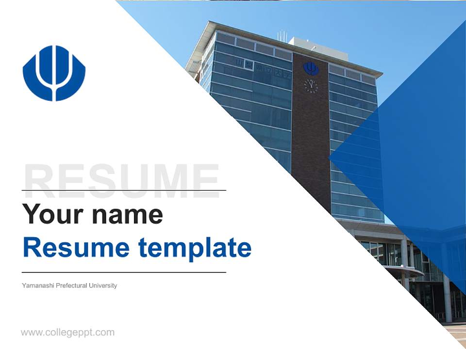 Yamanashi Prefectural University Resume PPT Template4:3 ratio PPT effect preview image5