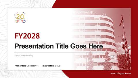 Yashima Gakuen University Academic Presentation/Research Findings Report PPT Template