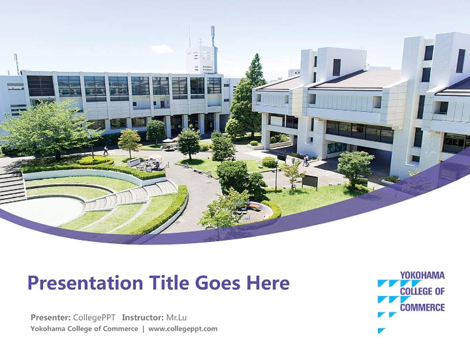 Yokohama College of Commerce Course/Courseware Creation PPT Template4:3 ratio PPT effect preview image5