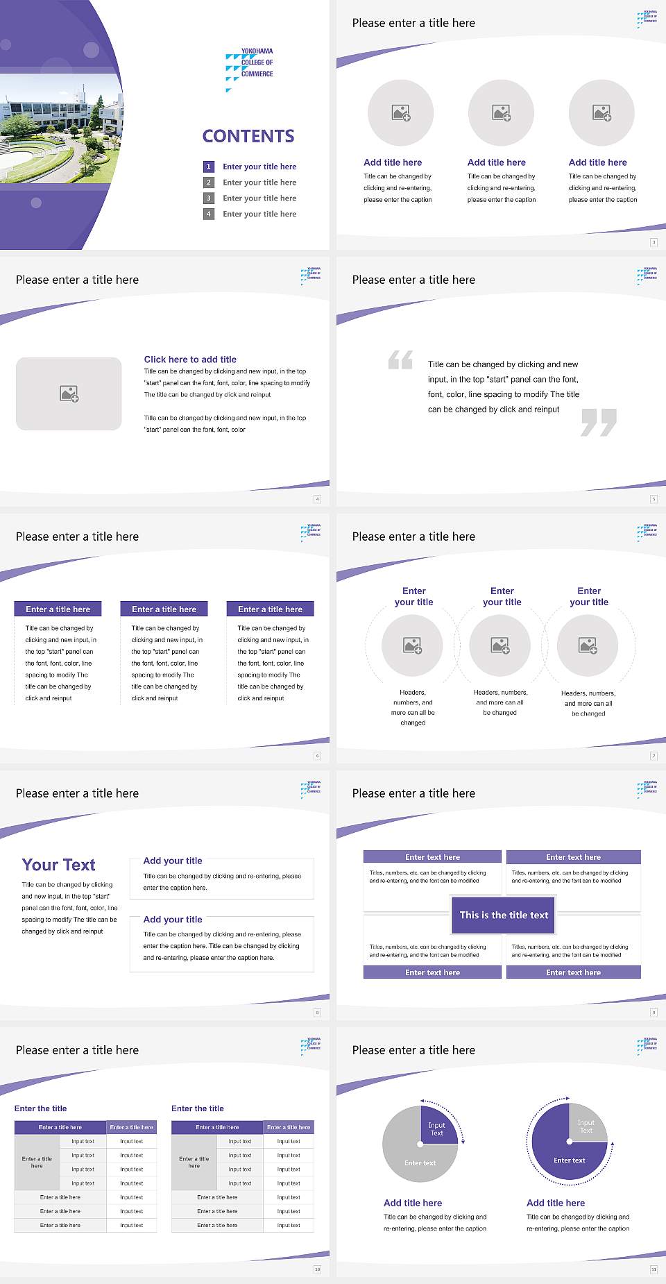 Yokohama College of Commerce Course/Courseware Creation PPT Template4:3 ratio PPT effect preview image2