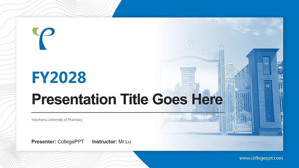 Yokohama University of Pharmacy Academic Presentation/Research Findings Report PPT Template16:9 ratio PPT effect preview image