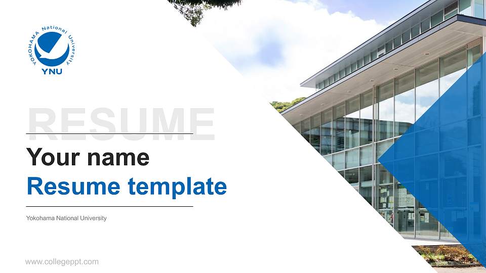 Yokohama National University Resume PPT Template16:9 ratio PPT effect preview image