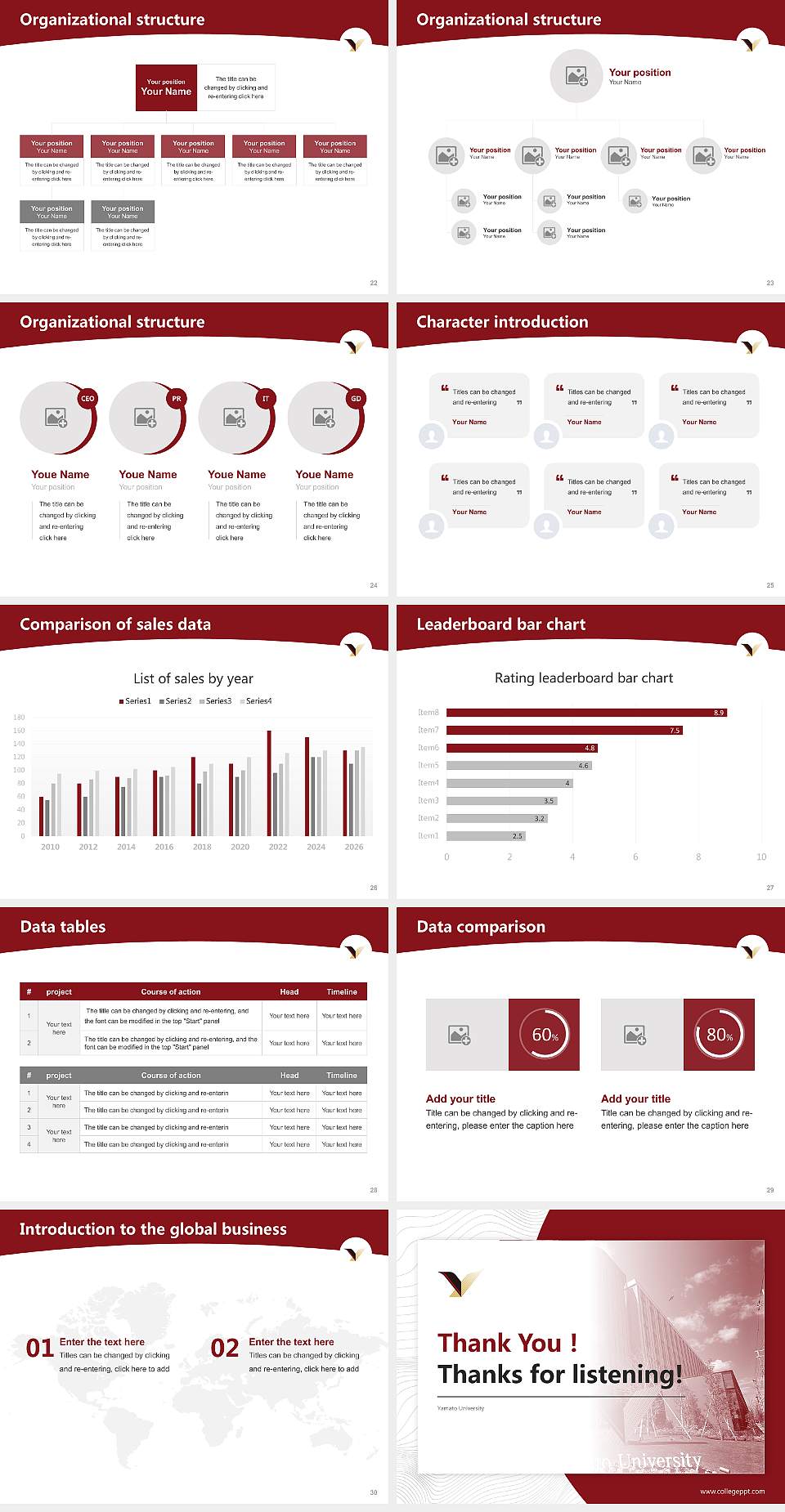 Yamato University Academic Presentation/Research Findings Report PPT Template4:3 ratio PPT effect preview image4