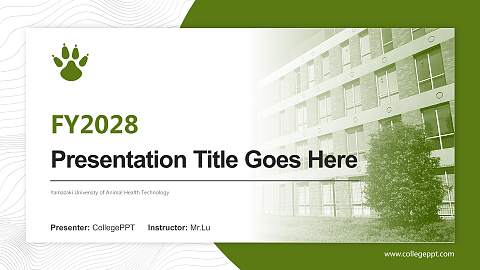 Yamazaki University of Animal Health Technology Academic Presentation/Research Findings Report PPT Template