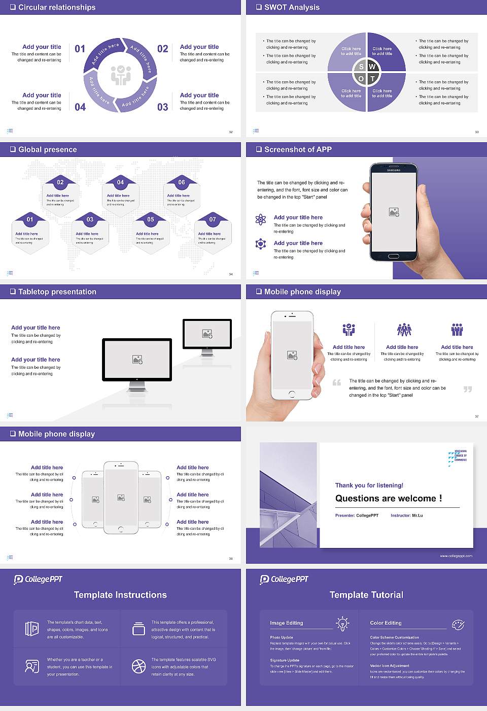 Yokohama College of Commerce General PPT Template16:9 ratio PPT effect preview image5