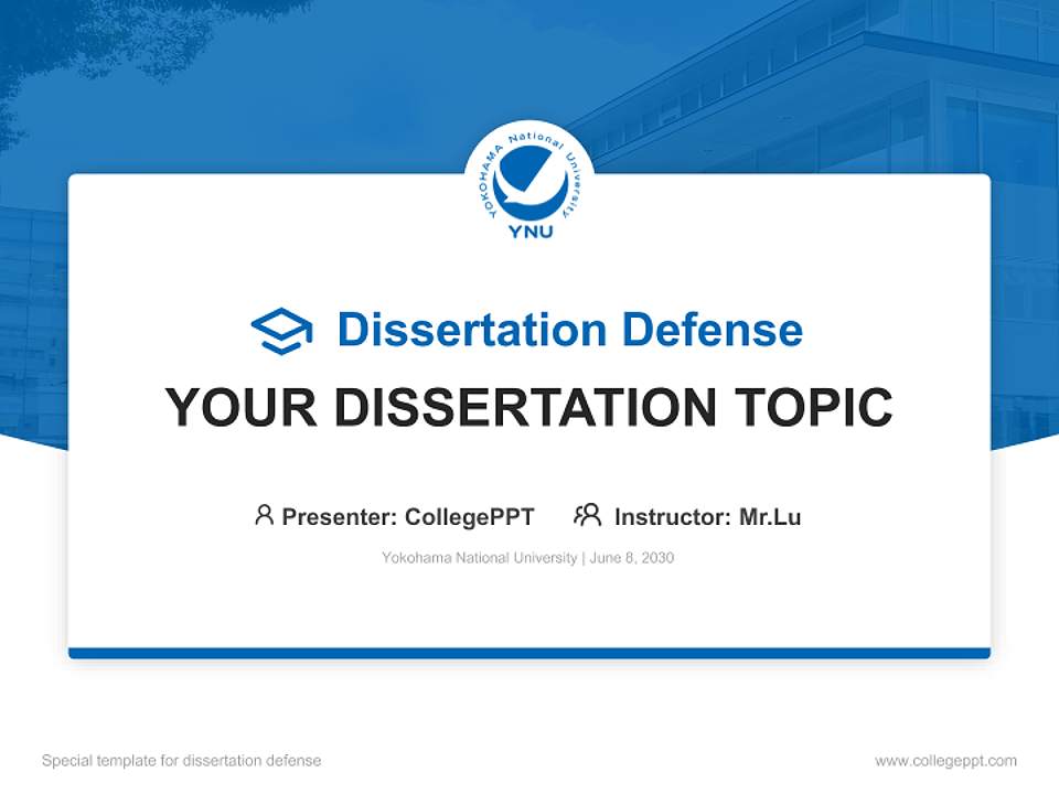 Yokohama National University Graduation Thesis Defense PPT Template4:3 ratio PPT effect preview image7
