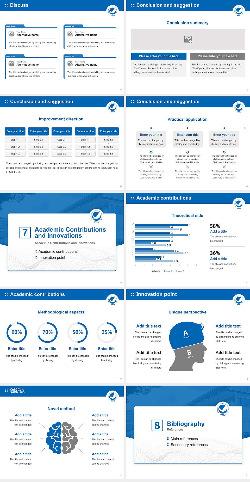 Yokohama National University Graduation Thesis Defense PPT Template4:3 ratio PPT effect preview image6