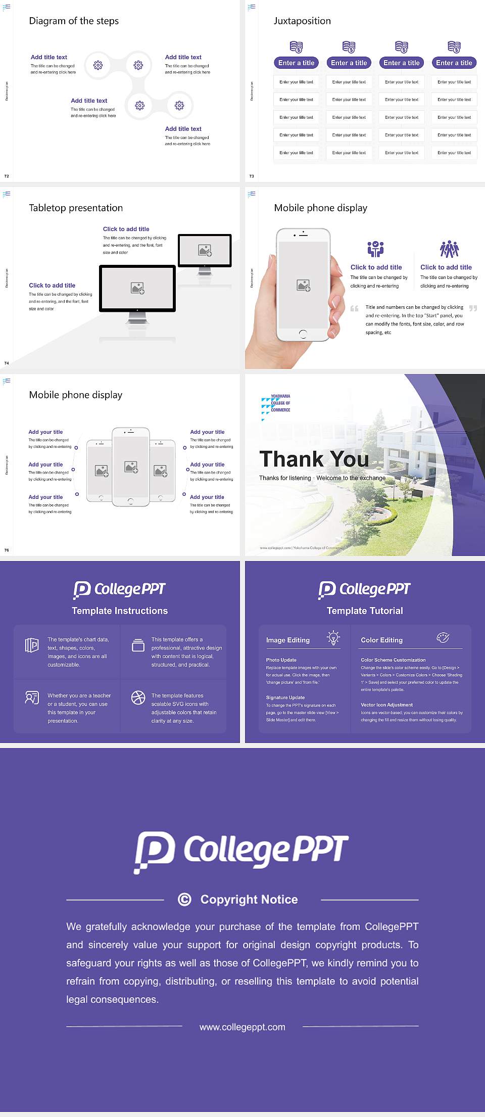 Yokohama College of Commerce Competition/Entrepreneurship Contest PPT Template4:3 ratio PPT effect preview image9