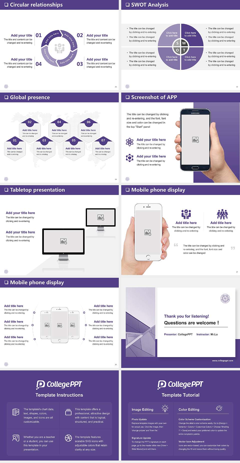 Yasuda Women’s University General PPT Template4:3 ratio PPT effect preview image5