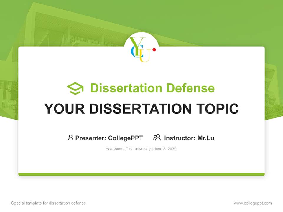 Yokohama City University Graduation Thesis Defense PPT Template4:3 ratio PPT effect preview image7