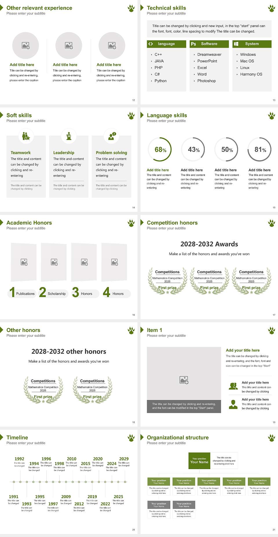 Yamazaki University of Animal Health Technology Resume PPT Template4:3 ratio PPT effect preview image3
