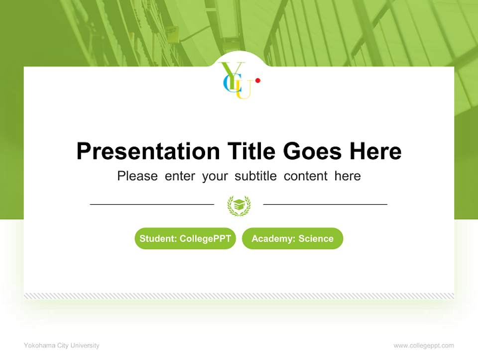 Yokohama City University National Scholarship Defense PPT Template4:3 ratio PPT effect preview image4
