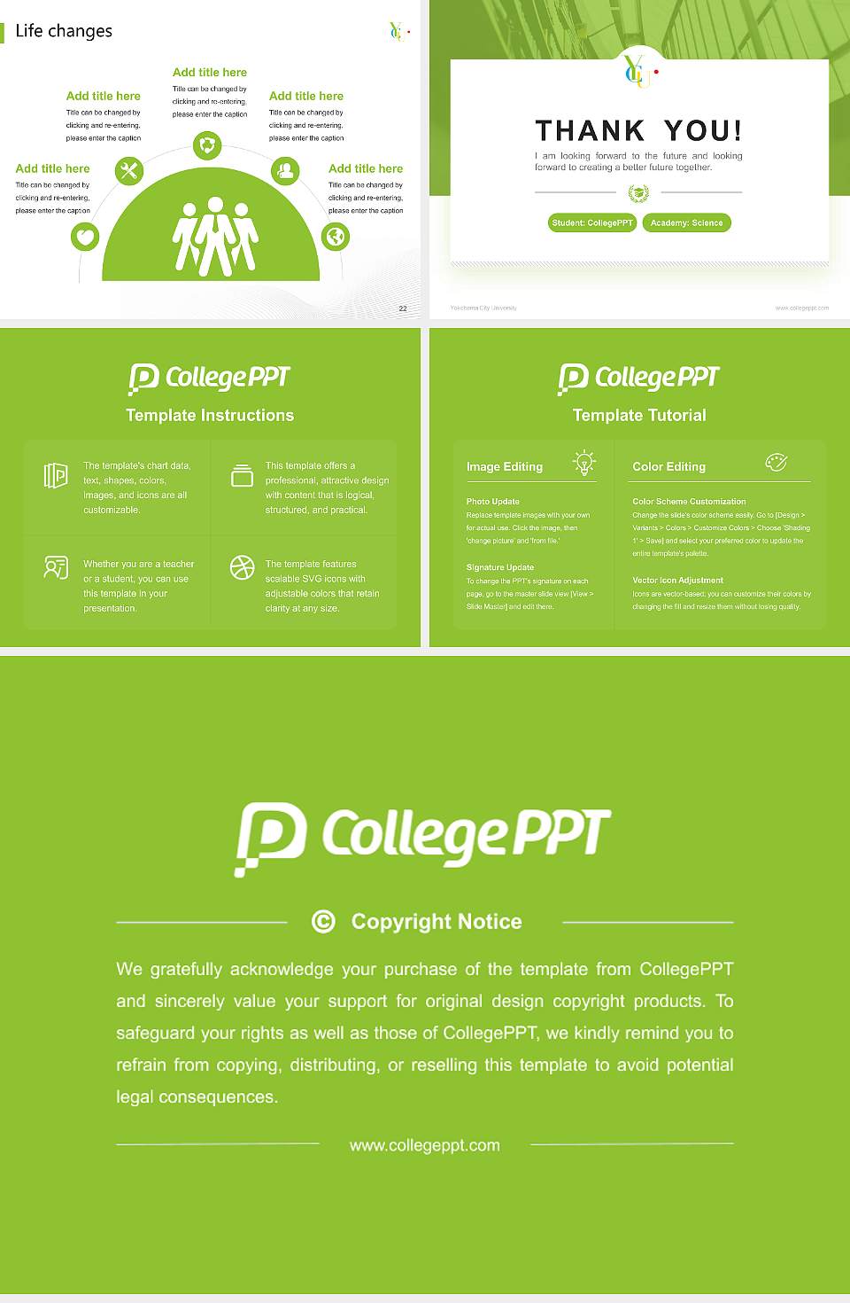 Yokohama City University National Scholarship Defense PPT Template4:3 ratio PPT effect preview image4