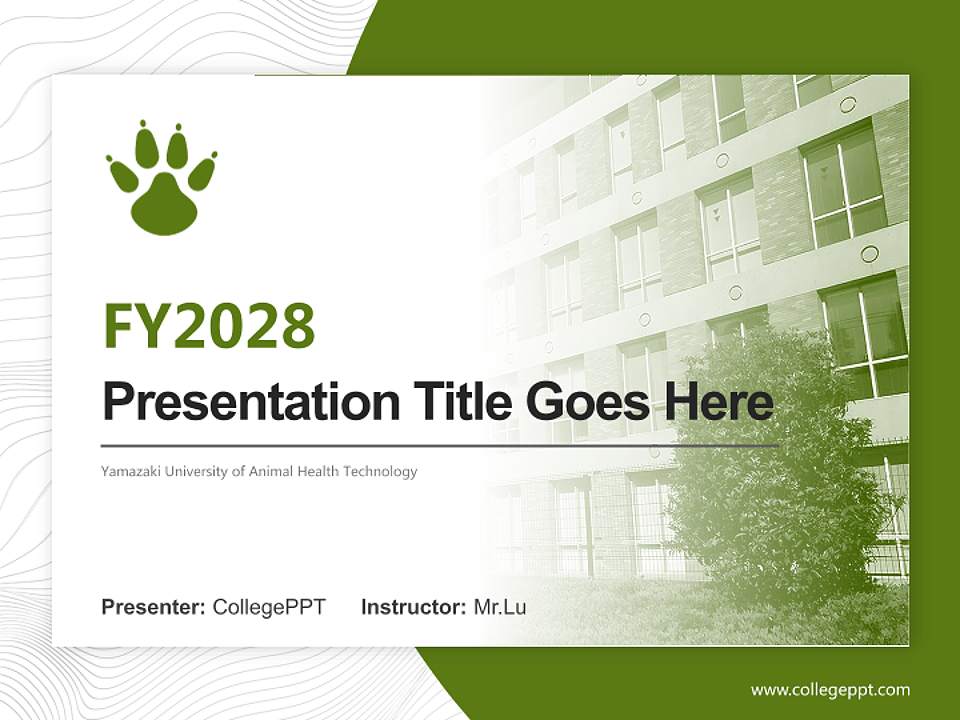 Yamazaki University of Animal Health Technology Academic Presentation/Research Findings Report PPT Template4:3 ratio PPT effect preview image5