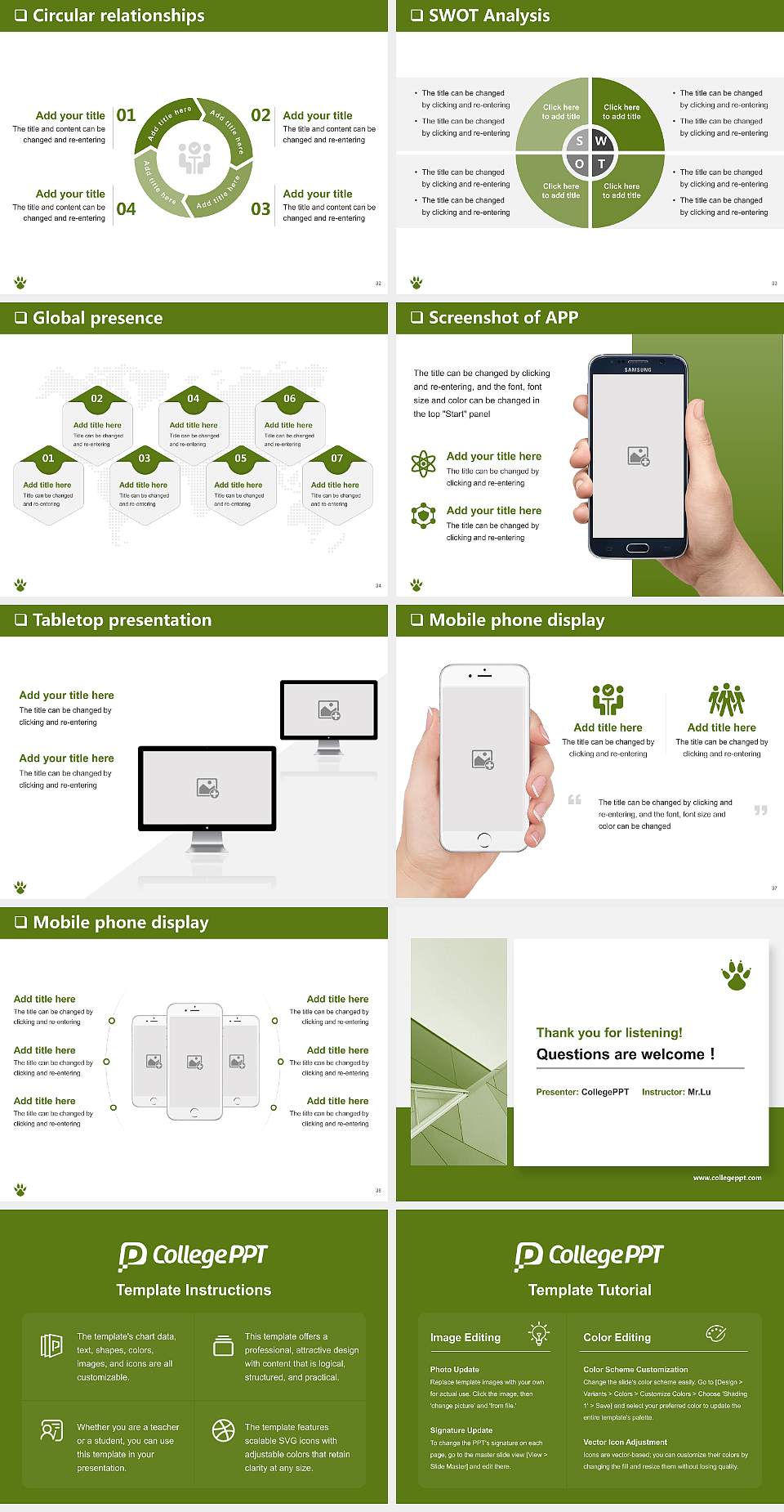Yamazaki University of Animal Health Technology General PPT Template4:3 ratio PPT effect preview image5