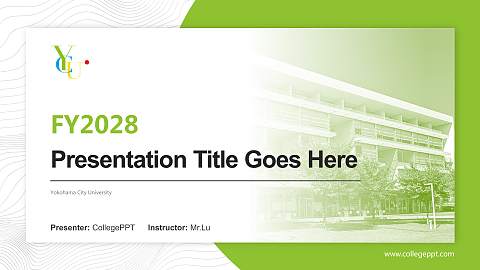 Yokohama City University Academic Presentation/Research Findings Report PPT Template