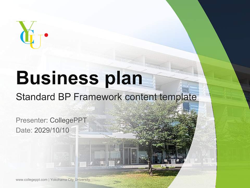 Yokohama City University Competition/Entrepreneurship Contest PPT Template4:3 ratio PPT effect preview image9