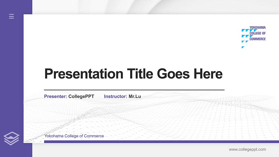 Yokohama College of Commerce Thesis Proposal/Graduation Defense PPT Template16:9 ratio PPT effect preview image