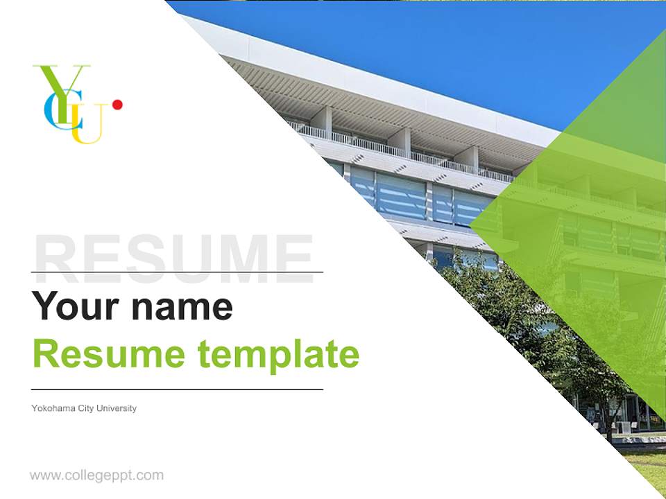 Yokohama City University Resume PPT Template4:3 ratio PPT effect preview image5