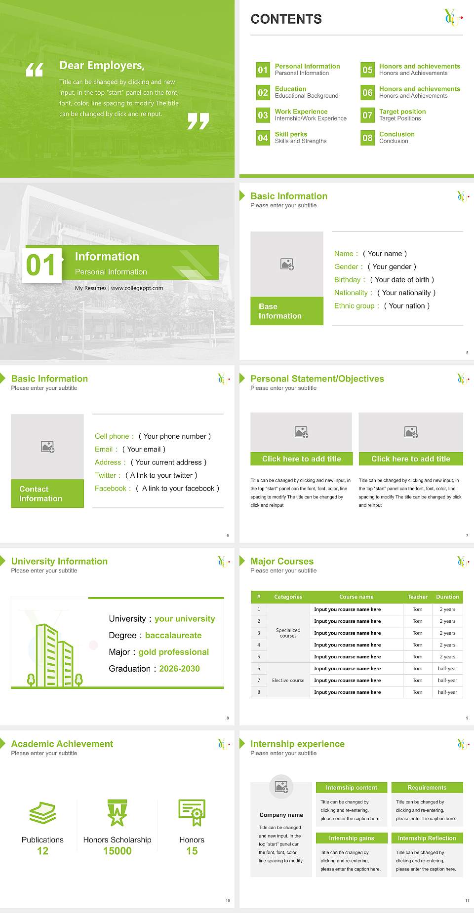 Yokohama City University Resume PPT Template4:3 ratio PPT effect preview image2