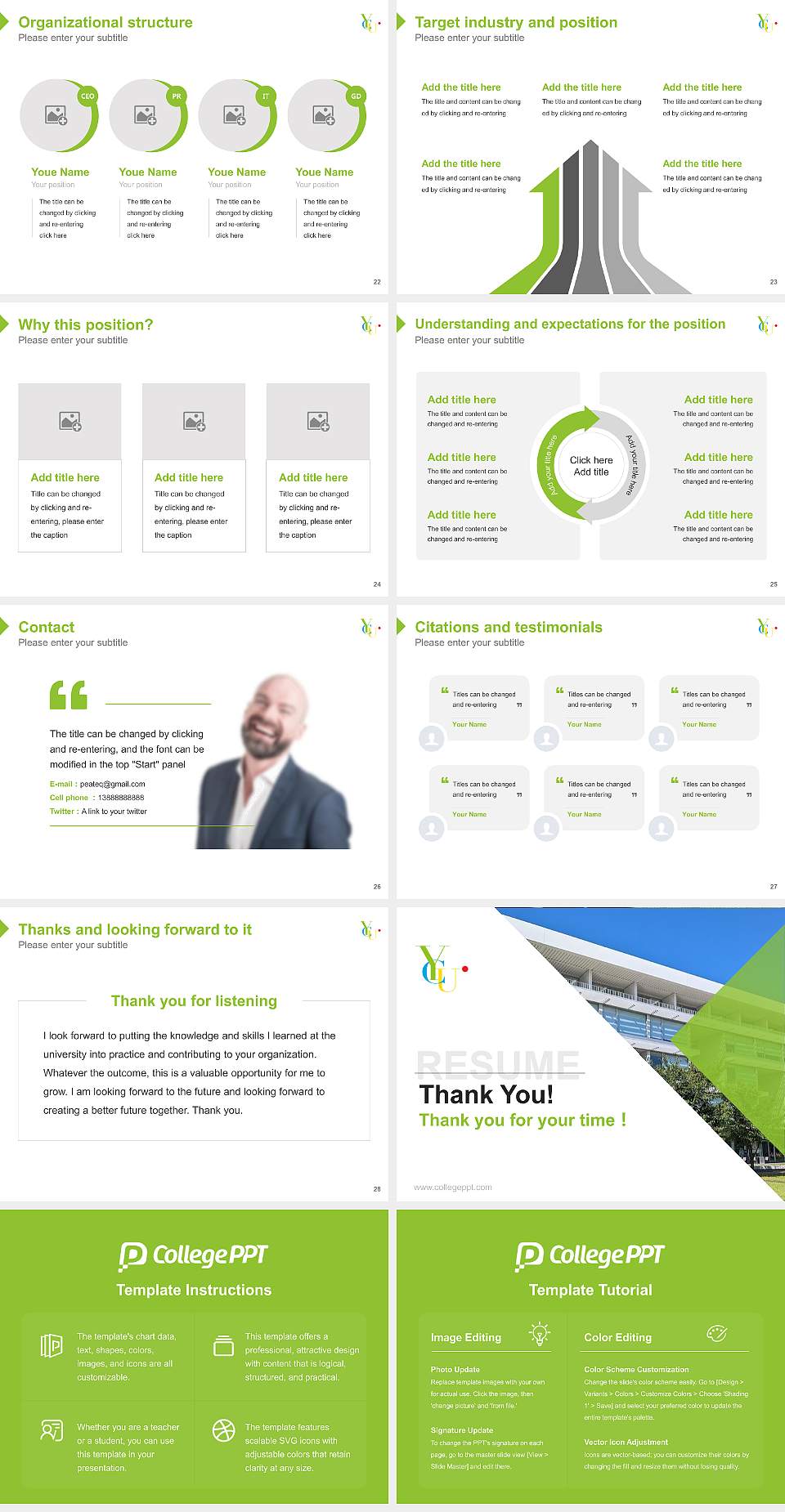 Yokohama City University Resume PPT Template4:3 ratio PPT effect preview image4