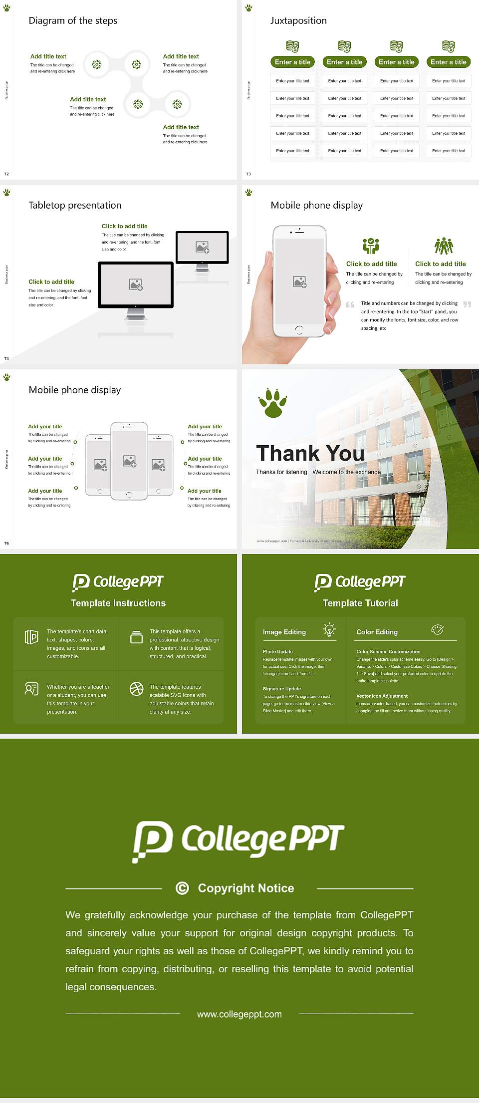 Yamazaki University of Animal Health Technology Competition/Entrepreneurship Contest PPT Template4:3 ratio PPT effect preview image9