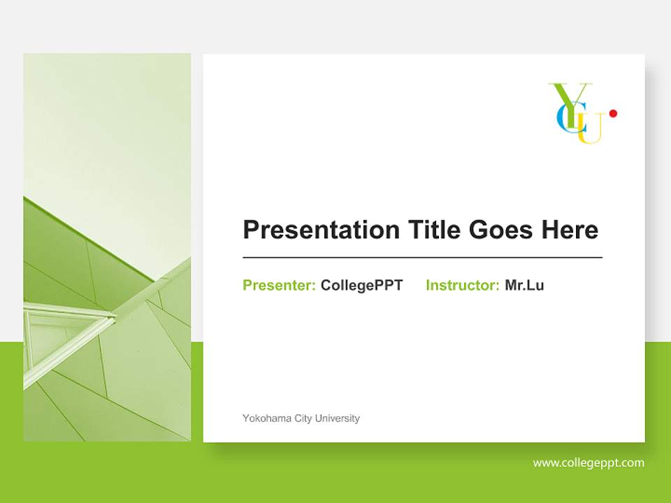 Yokohama City University General PPT Template4:3 ratio PPT effect preview image6