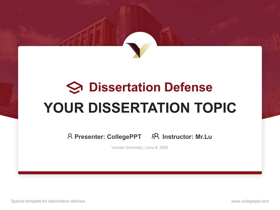 Yamato University Graduation Thesis Defense PPT Template4:3 ratio PPT effect preview image7