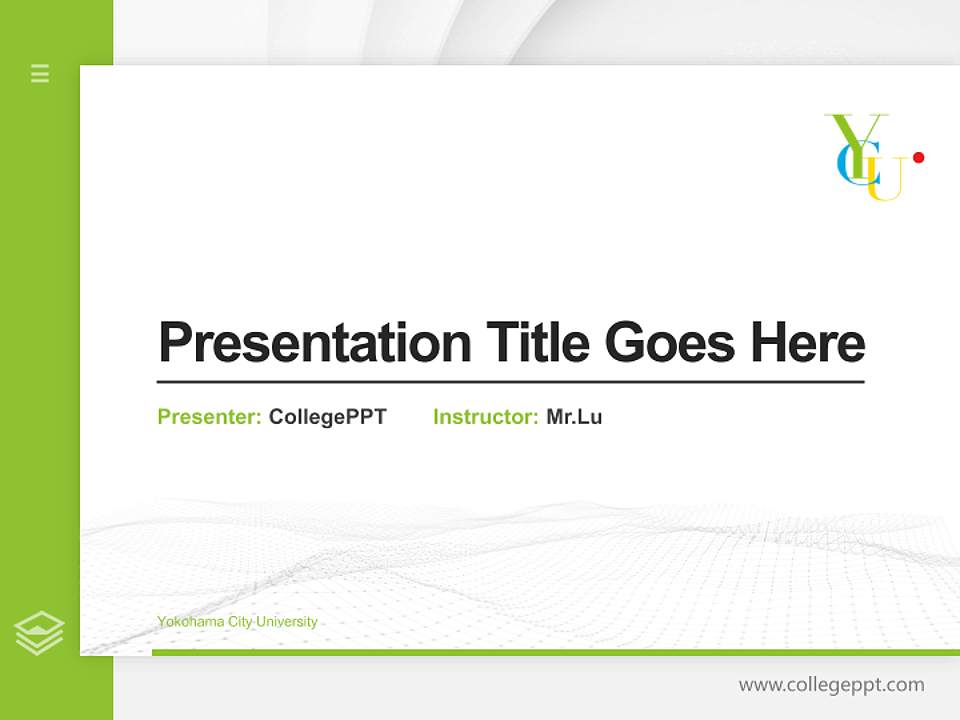 Yokohama City University Thesis Proposal/Graduation Defense PPT Template4:3 ratio PPT effect preview image5