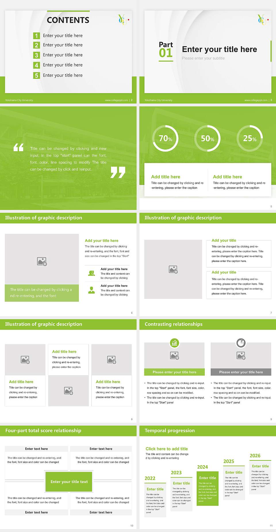 Yokohama City University Thesis Proposal/Graduation Defense PPT Template4:3 ratio PPT effect preview image2