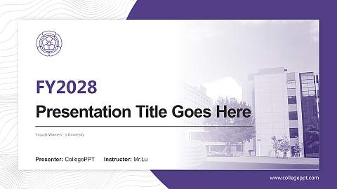 Yasuda Women’s University Academic Presentation/Research Findings Report PPT Template
