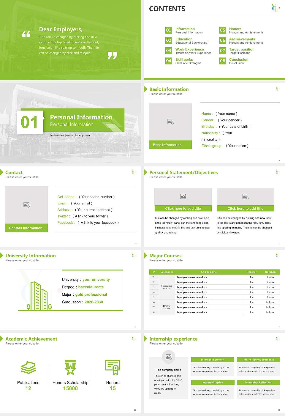 Yokohama City University Resume PPT Template16:9 ratio PPT effect preview image2