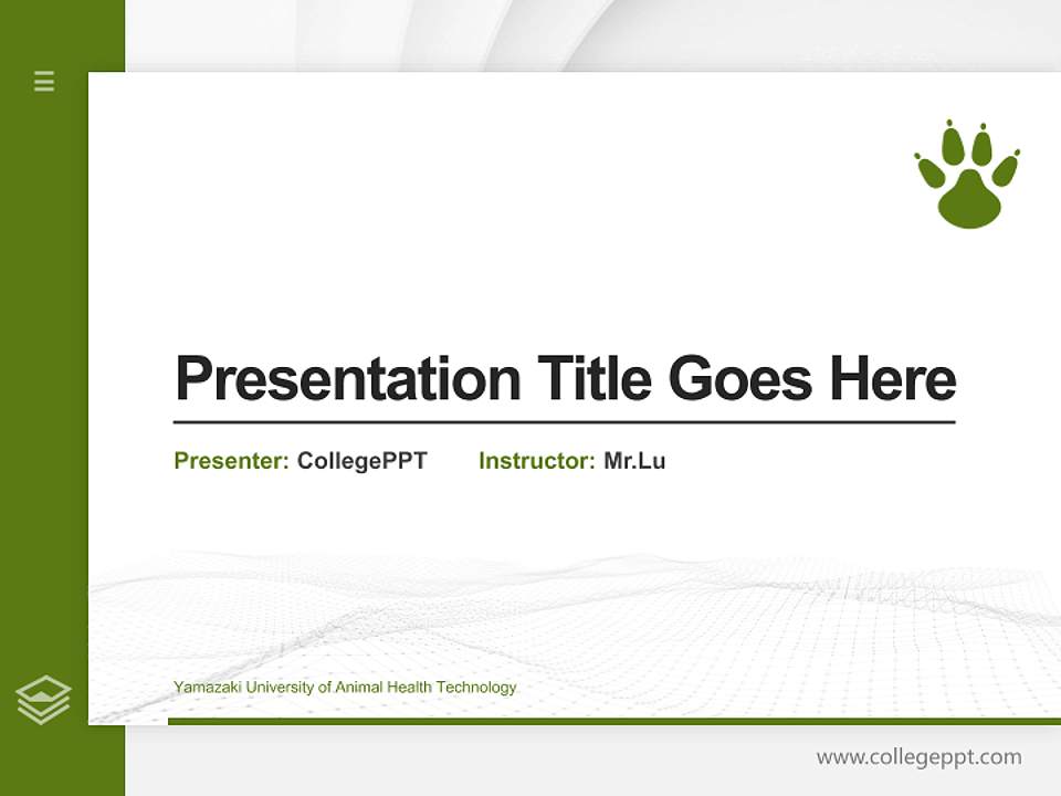 Yamazaki University of Animal Health Technology Thesis Proposal/Graduation Defense PPT Template4:3 ratio PPT effect preview image5