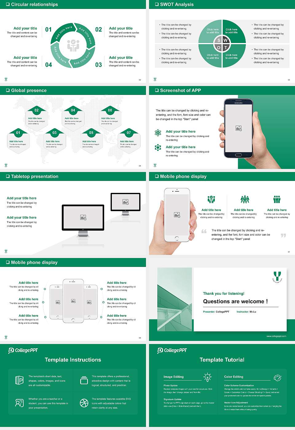 Yokkaichi University General PPT Template16:9 ratio PPT effect preview image5