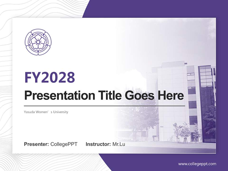 Yasuda Women’s University Academic Presentation/Research Findings Report PPT Template4:3 ratio PPT effect preview image5