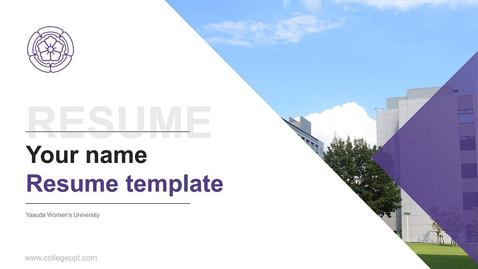 Yasuda Women’s University Resume PPT Template16:9 ratio PPT effect preview image