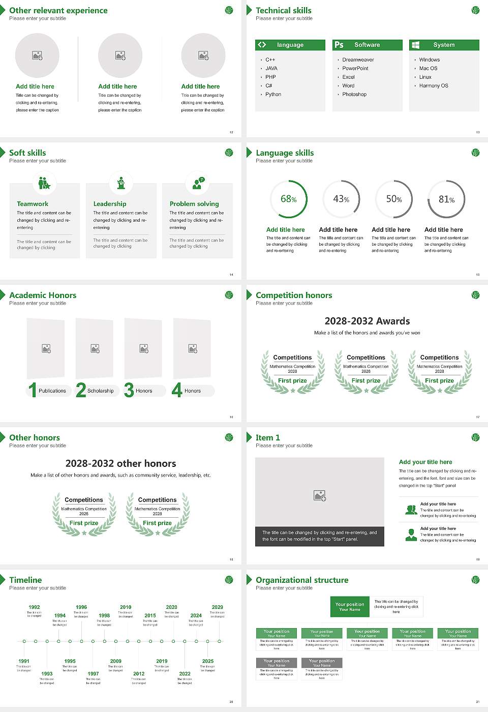 Yokohama Soei University Resume PPT Template16:9 ratio PPT effect preview image3