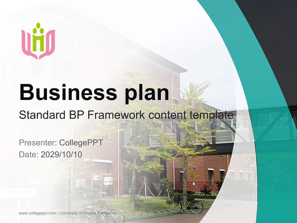 University of Niigata Prefecture Competition/Entrepreneurship Contest PPT Template4:3 ratio PPT effect preview image9
