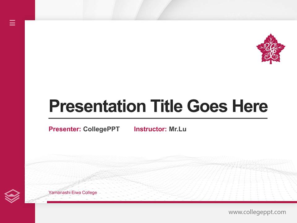 Yamanashi Eiwa College Thesis Proposal/Graduation Defense PPT Template4:3 ratio PPT effect preview image5