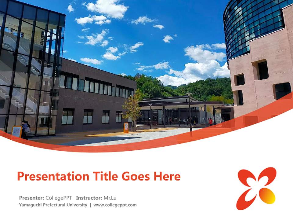 Yamaguchi Prefectural University Course/Courseware Creation PPT Template4:3 ratio PPT effect preview image5