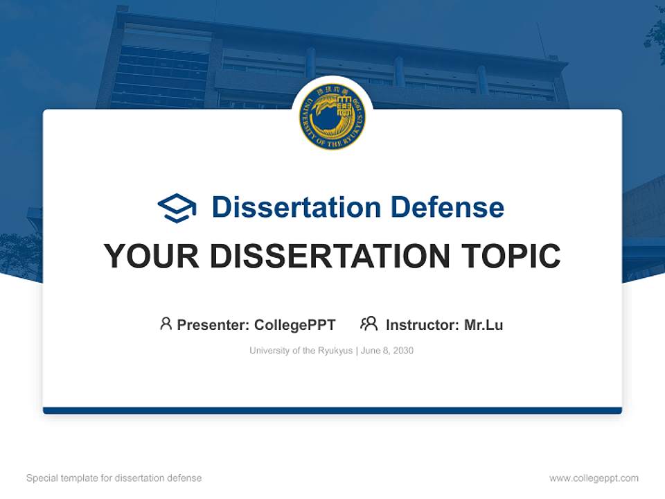 University of the Ryukyus Graduation Thesis Defense PPT Template4:3 ratio PPT effect preview image7