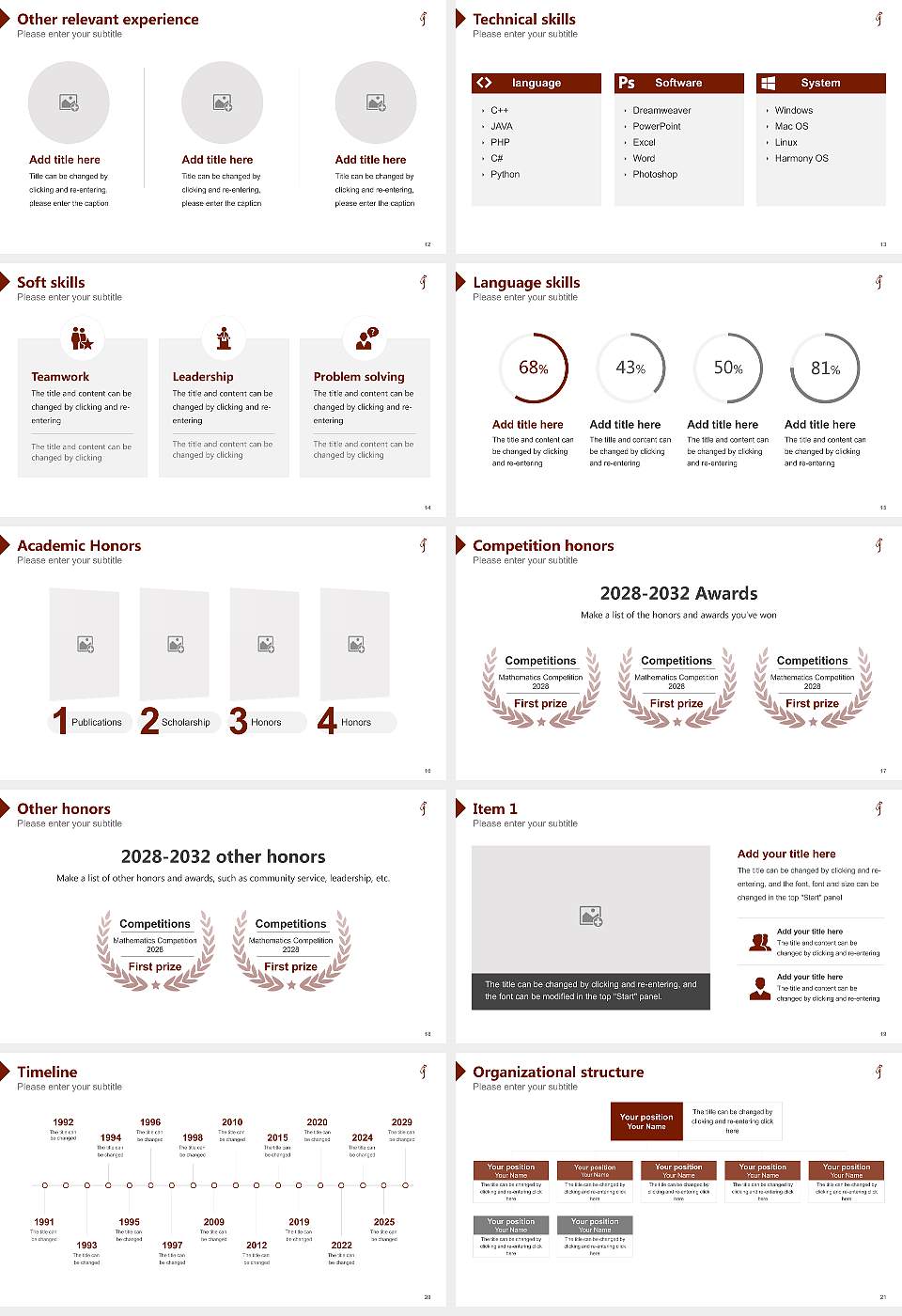 Utsunomiya University Resume PPT Template16:9 ratio PPT effect preview image3